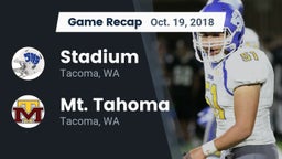 Recap: Stadium  vs. Mt. Tahoma  2018