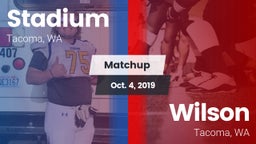 Matchup: Stadium  vs. Wilson  2019