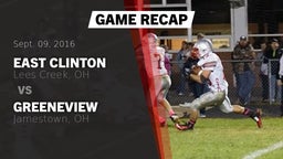 Recap: East Clinton  vs. Greeneview  2016