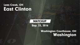 Matchup: East Clinton vs. Washington  2016