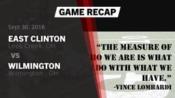 Recap: East Clinton  vs. Wilmington  2016