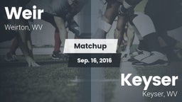 Matchup: Weir vs. Keyser  2016