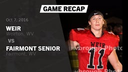 Recap: Weir  vs. Fairmont Senior 2016