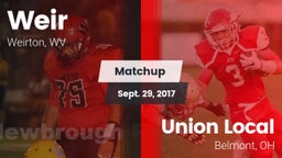 Matchup: Weir vs. Union Local  2017