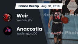 Recap: Weir  vs. Anacostia  2018