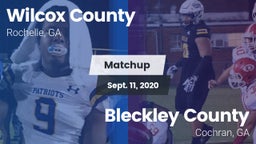 Matchup: Wilcox County vs. Bleckley County  2020