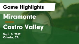 Miramonte  vs Castro Valley Game Highlights - Sept. 5, 2019
