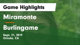 Miramonte  vs Burlingame  Game Highlights - Sept. 21, 2019