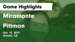 Miramonte  vs Pittman Game Highlights - Oct. 12, 2019