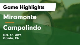 Miramonte  vs Campolindo  Game Highlights - Oct. 17, 2019