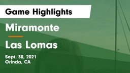 Miramonte  vs Las Lomas Game Highlights - Sept. 30, 2021