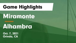 Miramonte  vs Alhambra  Game Highlights - Oct. 7, 2021
