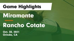Miramonte  vs Rancho Cotate Game Highlights - Oct. 30, 2021