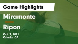 Miramonte  vs Ripon  Game Highlights - Oct. 9, 2021