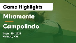 Miramonte  vs Campolindo  Game Highlights - Sept. 20, 2022