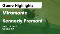 Miramonte  vs Kennedy Fremont Game Highlights - Sept. 24, 2022