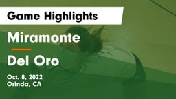 Miramonte  vs Del Oro Game Highlights - Oct. 8, 2022