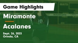 Miramonte  vs Acalanes  Game Highlights - Sept. 26, 2023