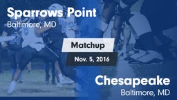 Matchup: Sparrows Point vs. Chesapeake  2016