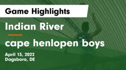 Indian River  vs cape henlopen boys Game Highlights - April 13, 2022
