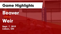 Beaver  vs Weir  Game Highlights - Sept. 7, 2019