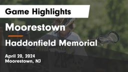 Moorestown  vs Haddonfield Memorial  Game Highlights - April 20, 2024