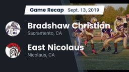 Recap: Bradshaw Christian  vs. East Nicolaus  2019