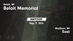 Matchup: Beloit Memorial vs. East  2016