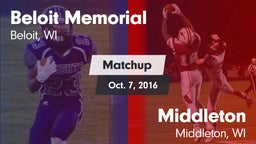 Matchup: Beloit Memorial vs. Middleton  2016