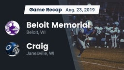 Recap: Beloit Memorial  vs. Craig  2019