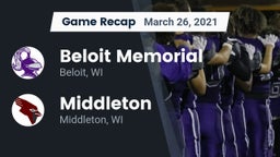 Recap: Beloit Memorial  vs. Middleton  2021