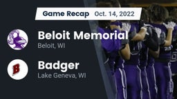 Recap: Beloit Memorial  vs. Badger  2022