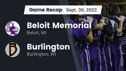 Recap: Beloit Memorial  vs. Burlington  2022