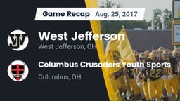 Recap: West Jefferson  vs. Columbus Crusaders Youth Sports 2017