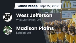 Recap: West Jefferson  vs. Madison Plains  2019