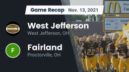 Recap: West Jefferson  vs. Fairland  2021