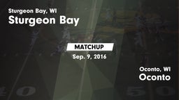 Matchup: Sturgeon Bay High vs. Oconto  2016