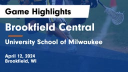 Brookfield Central  vs University School of Milwaukee Game Highlights - April 12, 2024