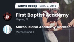 Recap: First Baptist Academy  vs. Marco Island Academy Charter  2018