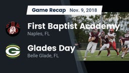 Recap: First Baptist Academy  vs. Glades Day  2018