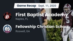 Recap: First Baptist Academy  vs. Fellowship Christian School 2020