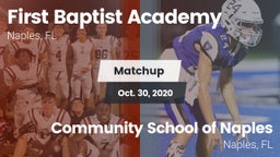 Matchup: First Baptist Academ vs. Community School of Naples 2020