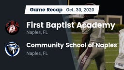 Recap: First Baptist Academy  vs. Community School of Naples 2020