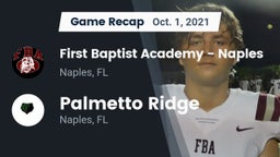 Recap: First Baptist Academy - Naples vs. Palmetto Ridge  2021