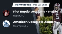 Recap: First Baptist Academy - Naples vs. American Collegiate Academy 2021