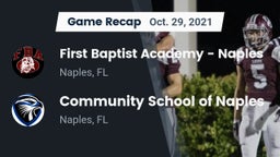 Recap: First Baptist Academy - Naples vs. Community School of Naples 2021