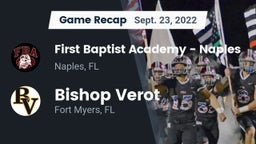 Recap: First Baptist Academy - Naples vs. Bishop Verot  2022