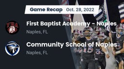 Recap: First Baptist Academy - Naples vs. Community School of Naples 2022
