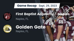 Recap: First Baptist Academy - Naples vs. Golden Gate  2023