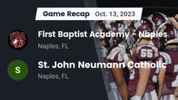 Recap: First Baptist Academy - Naples vs. St. John Neumann Catholic  2023